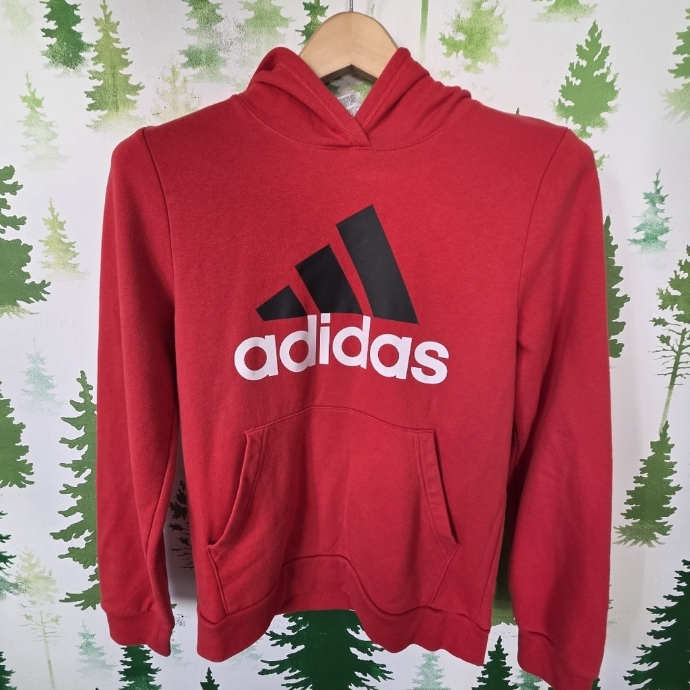Adidas Youth Red Hoodie Sweater